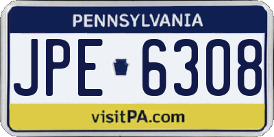 PA license plate JPE6308