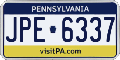 PA license plate JPE6337