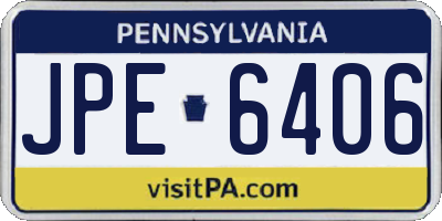 PA license plate JPE6406