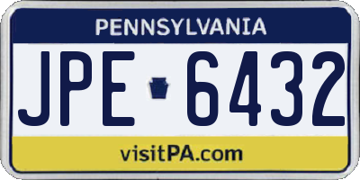 PA license plate JPE6432