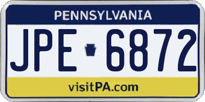 PA license plate JPE6872