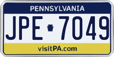 PA license plate JPE7049