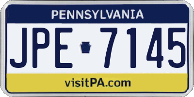 PA license plate JPE7145