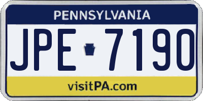 PA license plate JPE7190