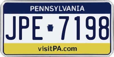 PA license plate JPE7198
