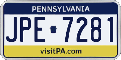 PA license plate JPE7281