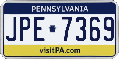 PA license plate JPE7369
