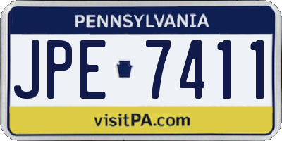 PA license plate JPE7411