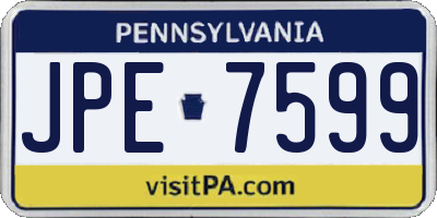 PA license plate JPE7599