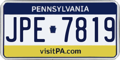 PA license plate JPE7819