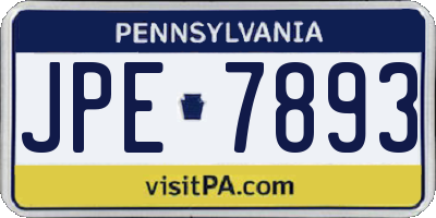 PA license plate JPE7893