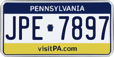 PA license plate JPE7897