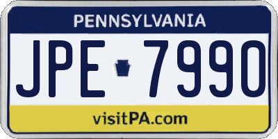 PA license plate JPE7990