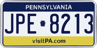 PA license plate JPE8213
