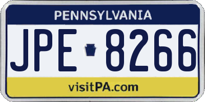 PA license plate JPE8266