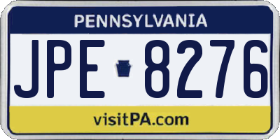 PA license plate JPE8276