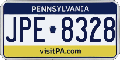 PA license plate JPE8328