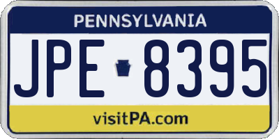 PA license plate JPE8395
