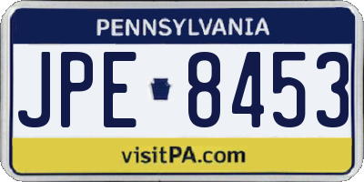 PA license plate JPE8453