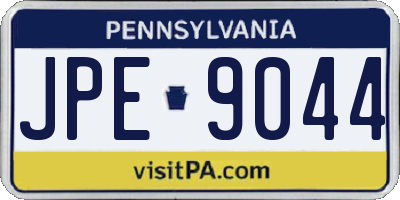 PA license plate JPE9044