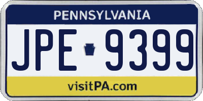 PA license plate JPE9399