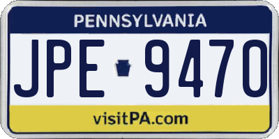 PA license plate JPE9470