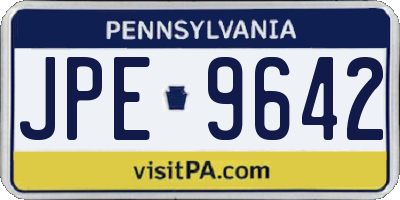 PA license plate JPE9642