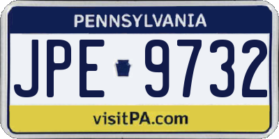 PA license plate JPE9732