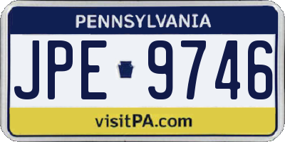 PA license plate JPE9746