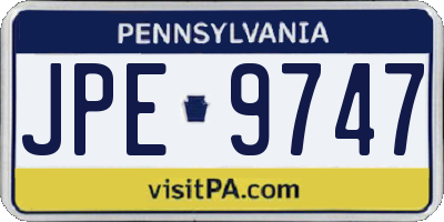 PA license plate JPE9747