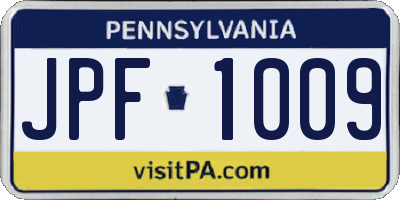 PA license plate JPF1009
