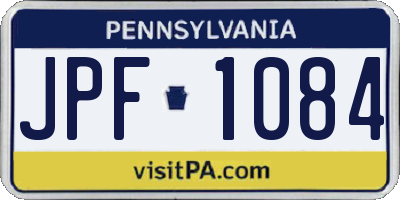 PA license plate JPF1084