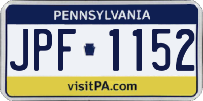 PA license plate JPF1152