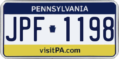 PA license plate JPF1198