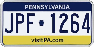 PA license plate JPF1264