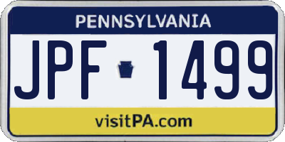 PA license plate JPF1499