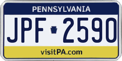 PA license plate JPF2590