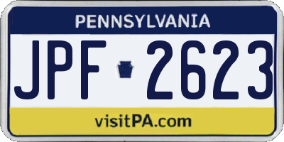 PA license plate JPF2623