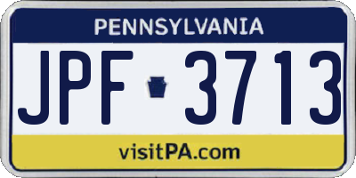 PA license plate JPF3713