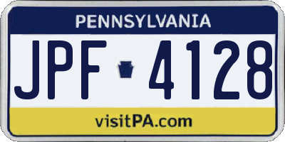 PA license plate JPF4128