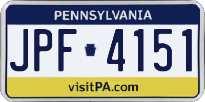 PA license plate JPF4151