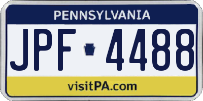 PA license plate JPF4488