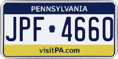 PA license plate JPF4660