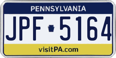 PA license plate JPF5164
