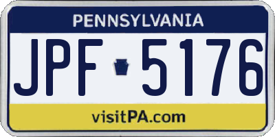 PA license plate JPF5176