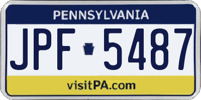 PA license plate JPF5487