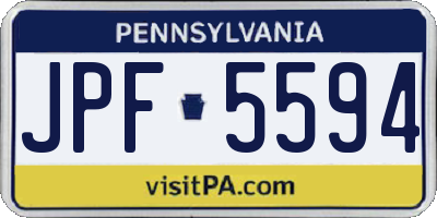 PA license plate JPF5594