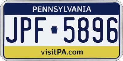 PA license plate JPF5896