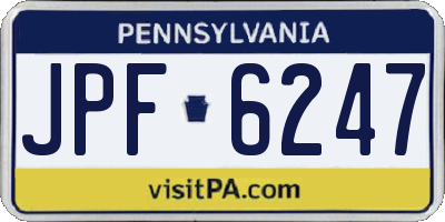 PA license plate JPF6247