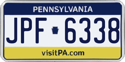 PA license plate JPF6338